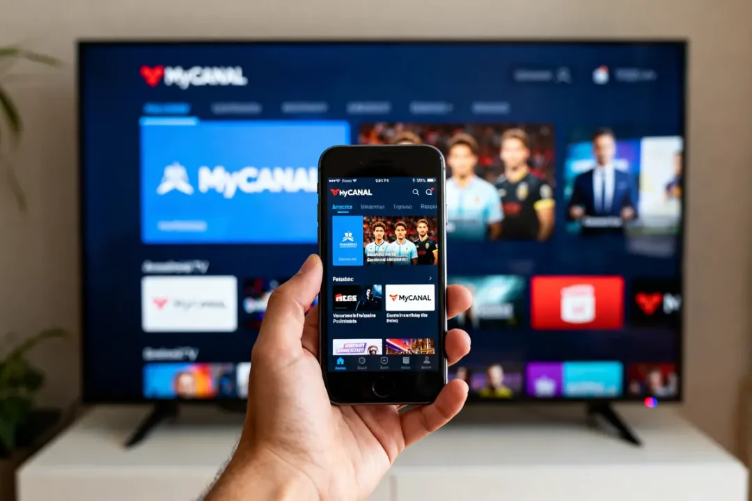 Écran MyCANAL et smartphone synchronisés via androidtv canalplus com pour une expérience immersive
