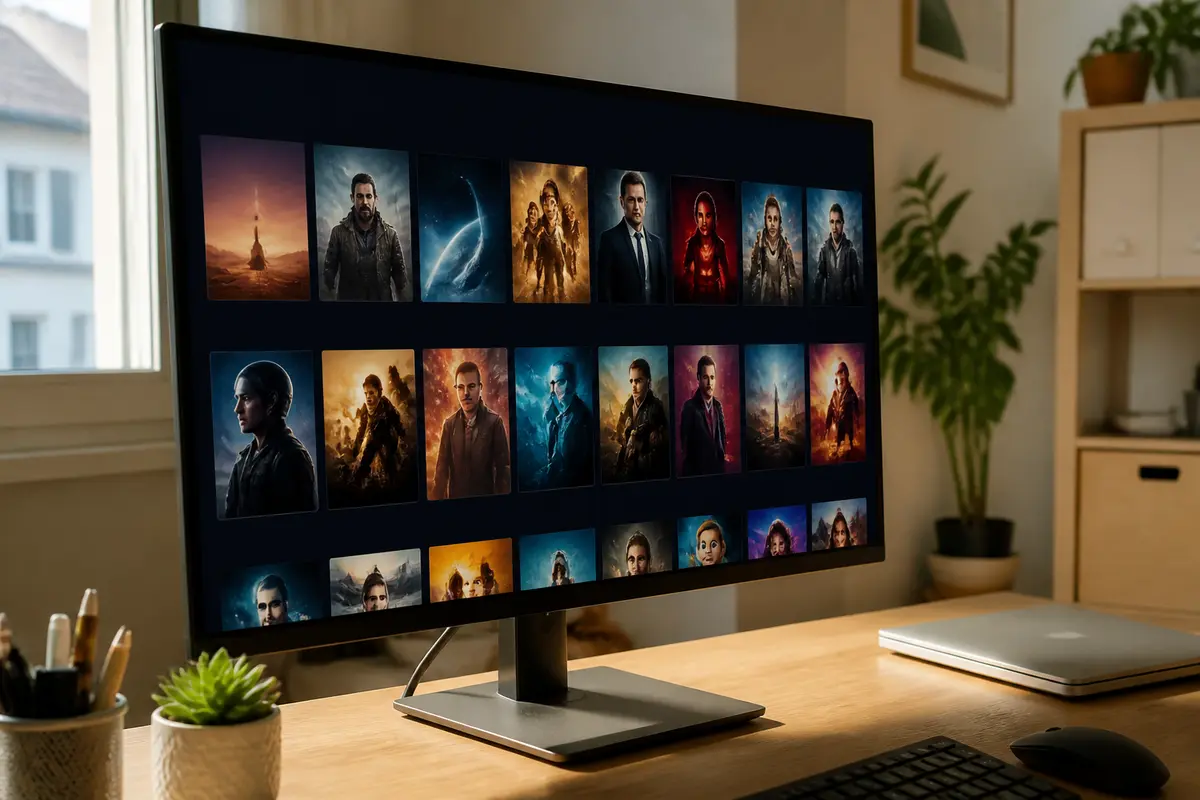 Écran d'ordinateur affichant des films populaires disponibles sur le site GkTorrent en streaming