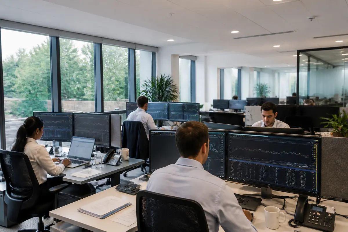 Personnes travaillant sur ordinateurs dans bureaux modernes de Qiuyakghmiz GF Ltd